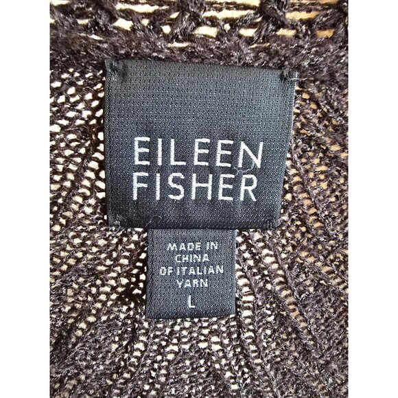 Eileen Fisher brown nylon/alpaca/wool/silk cardigan size large - Picture 2 of 6